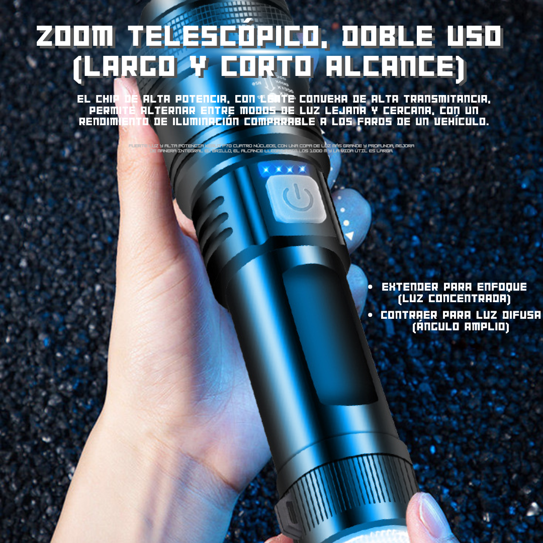 MEGA LINTERNA LED RECARGABLE🔥