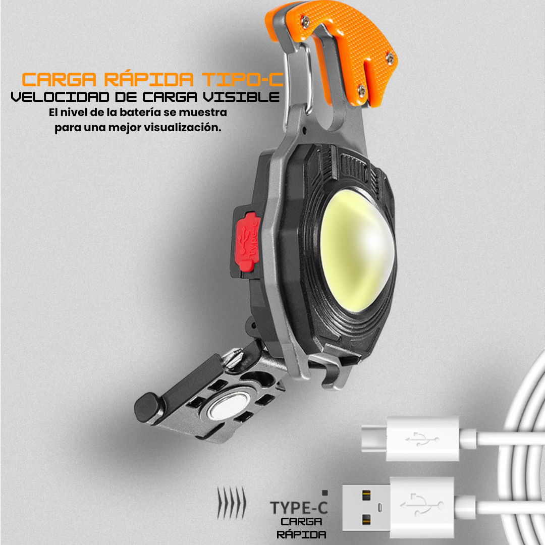 ELITE LLAVE LED🔑🔦🔥 llavero multifunción con linterna, encendedor, cortador, llaves extra, imán y silbato